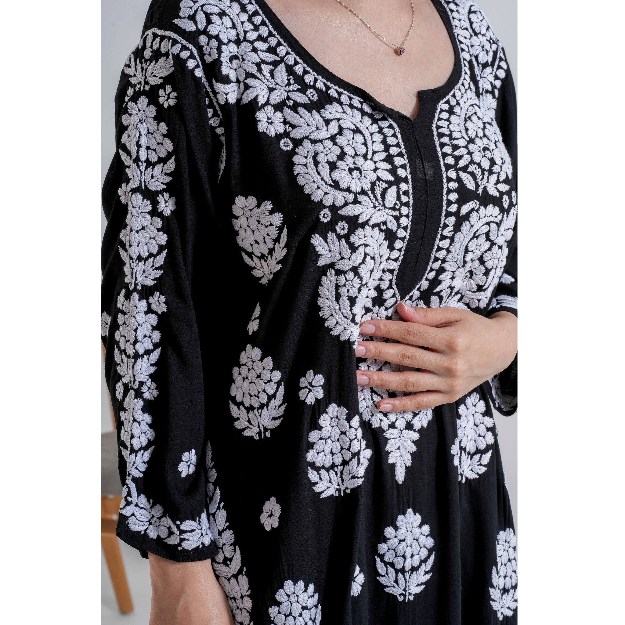 Ziya-e-Noor Black Chikankari Handcrafted Suit