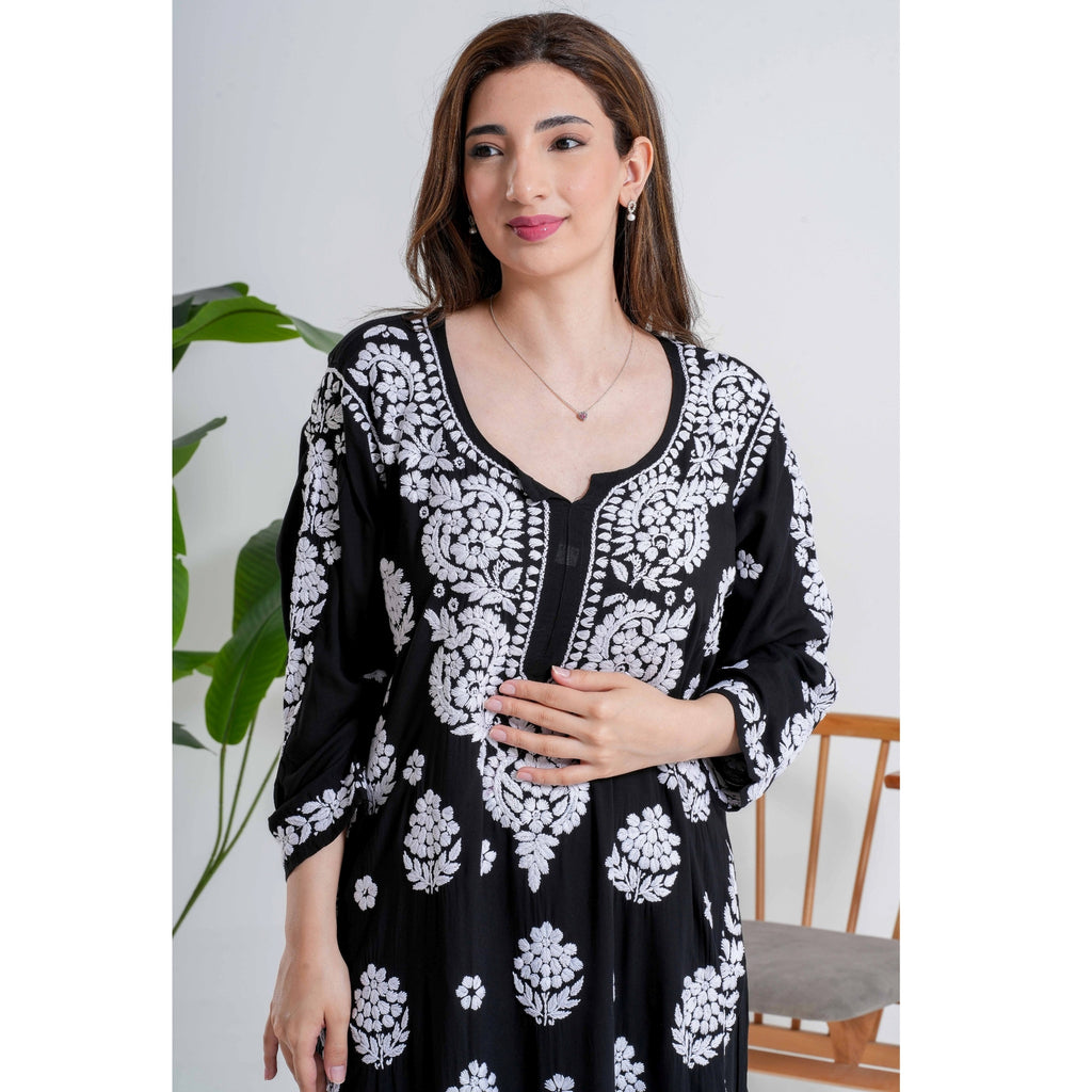Ziya-e-Noor Black Chikankari Handcrafted Suit