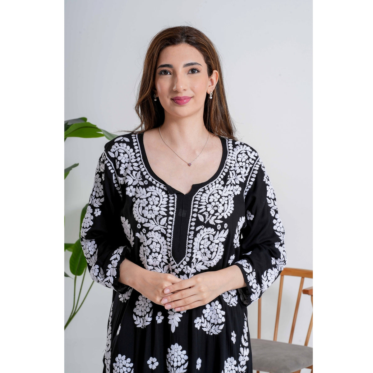 Ziya-e-Noor Black Chikankari Handcrafted Suit