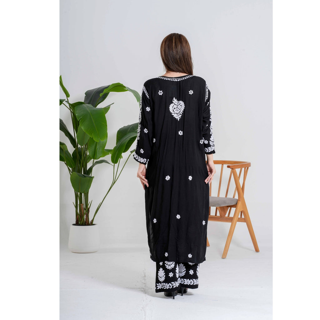 Ziya-e-Noor Black Chikankari Handcrafted Suit