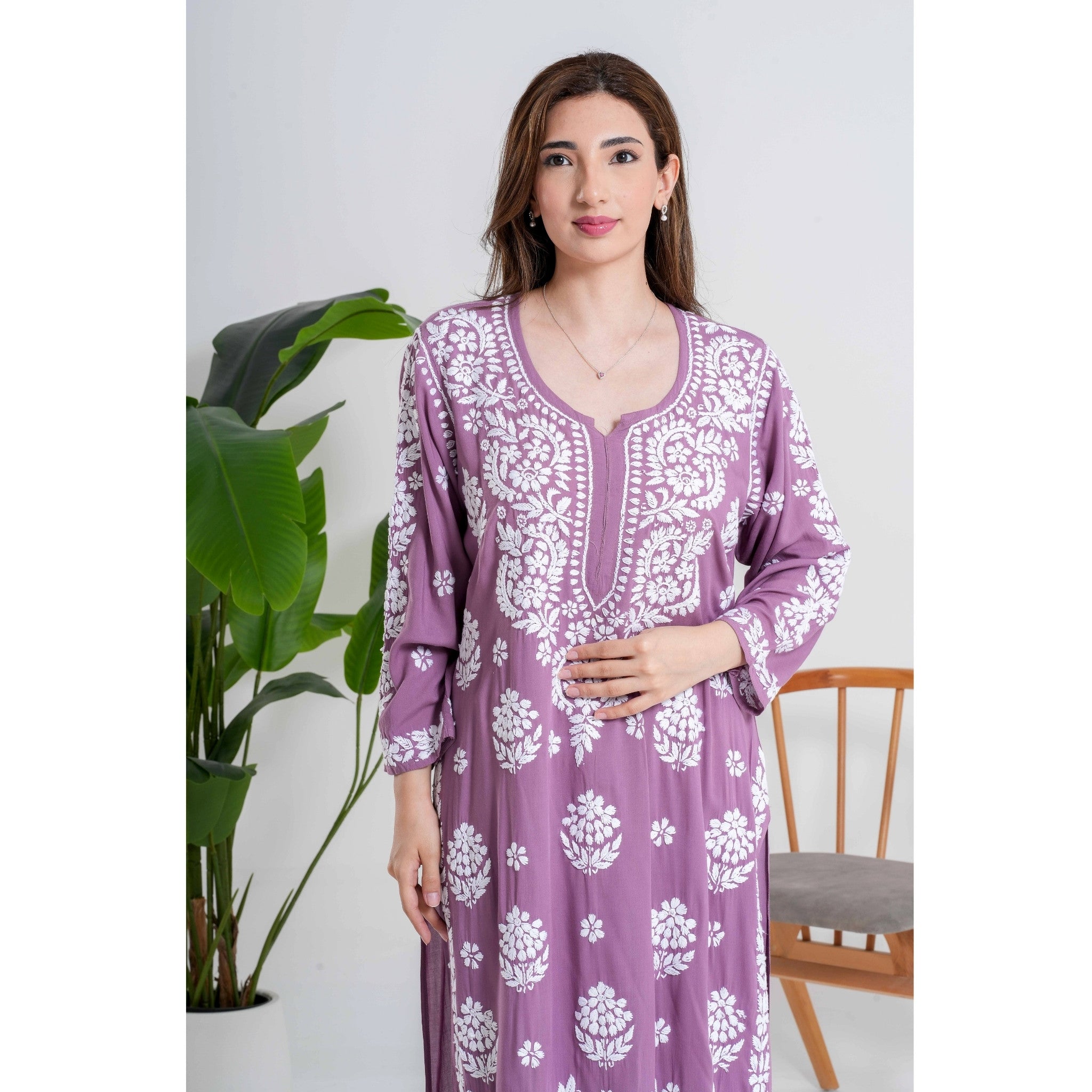 Best Seller - Banafsha – Violet Whisper Handcrafted Chikankari set