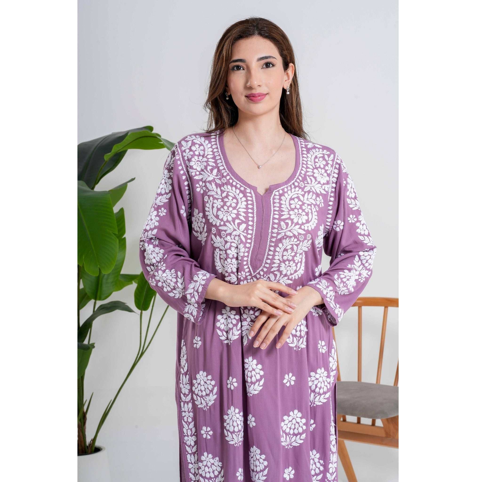 Best Seller - Banafsha – Violet Whisper Handcrafted Chikankari set