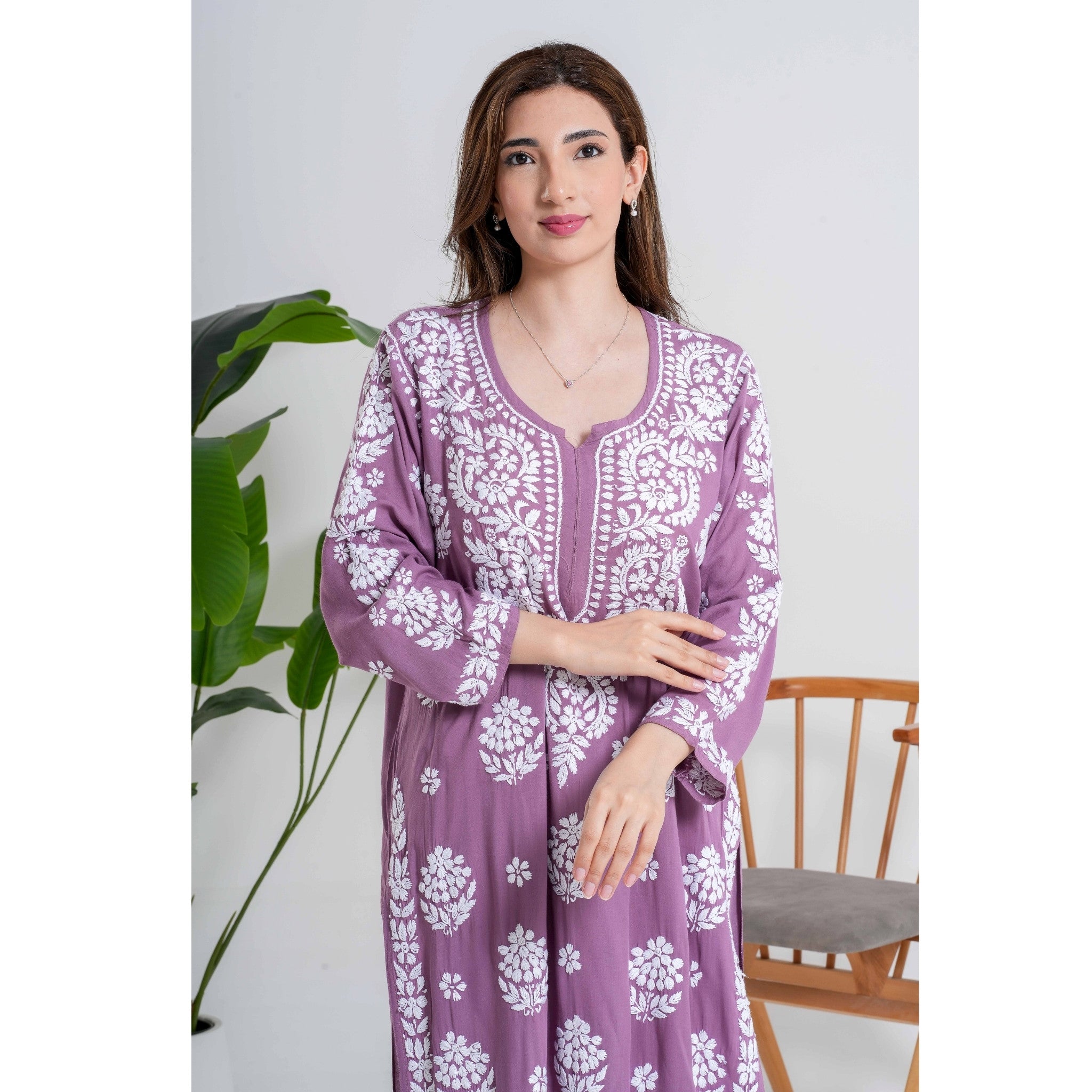 Best Seller - Banafsha – Violet Whisper Handcrafted Chikankari set