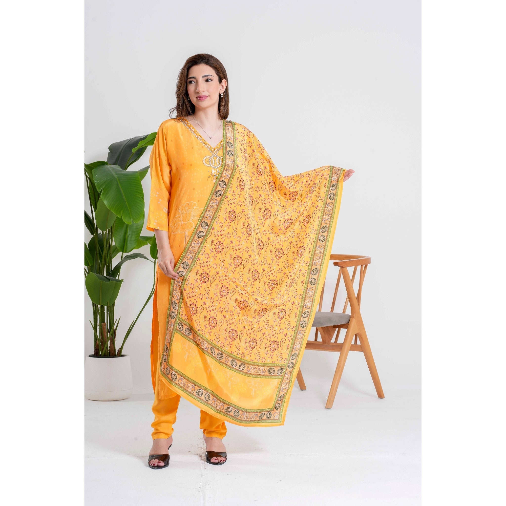 Best Seller - Aftaab Mango Yellow 3pc Set