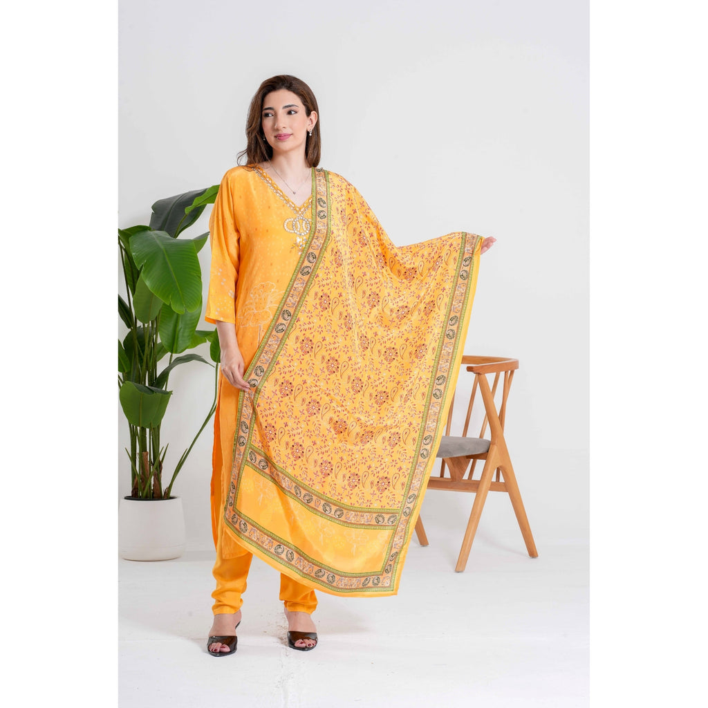 Best Seller - Aftaab Mango Yellow 3pc Set