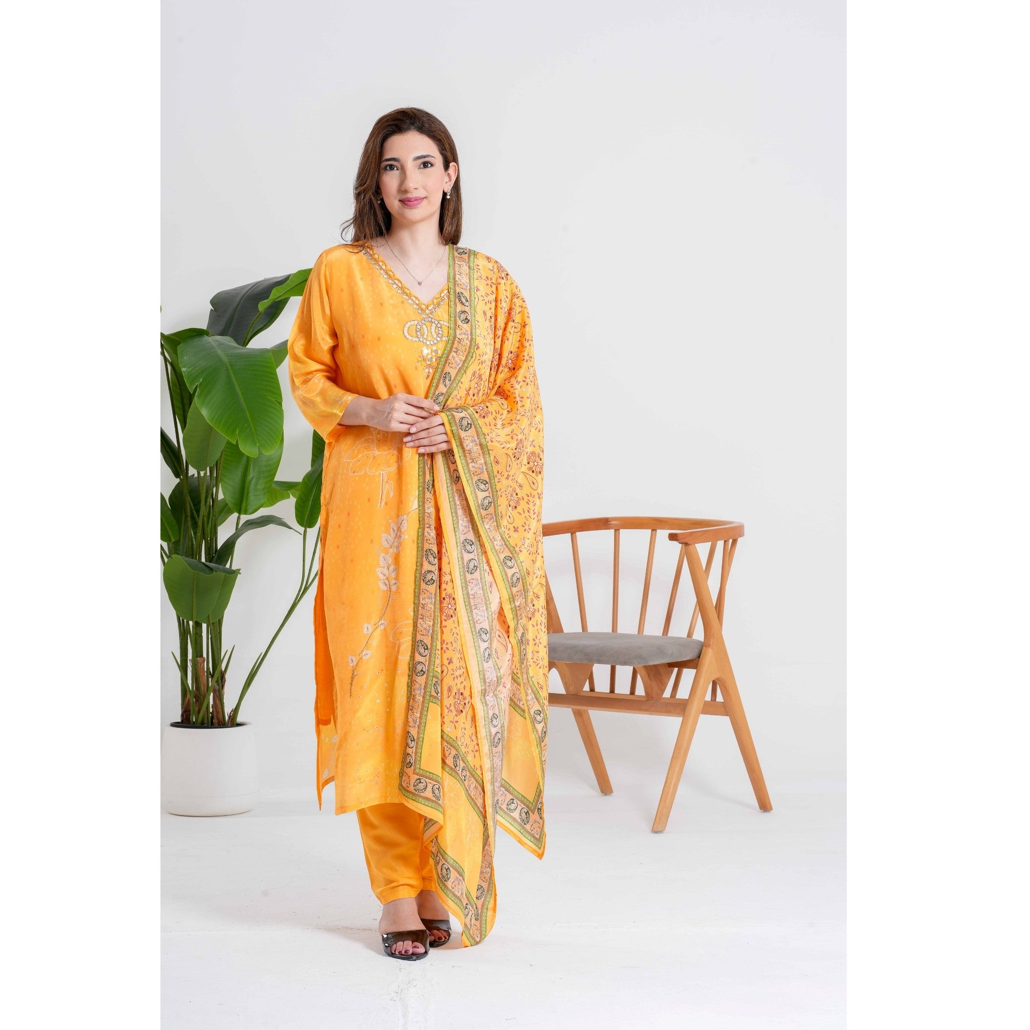 Best Seller - Aftaab Mango Yellow 3pc Set