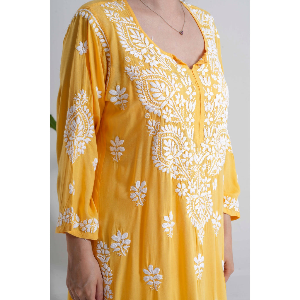 Noorani Marigold Yellow Handcrafted Chikankari Set
