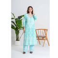 Neelam Sea Green Handcrafted Chikankari Set