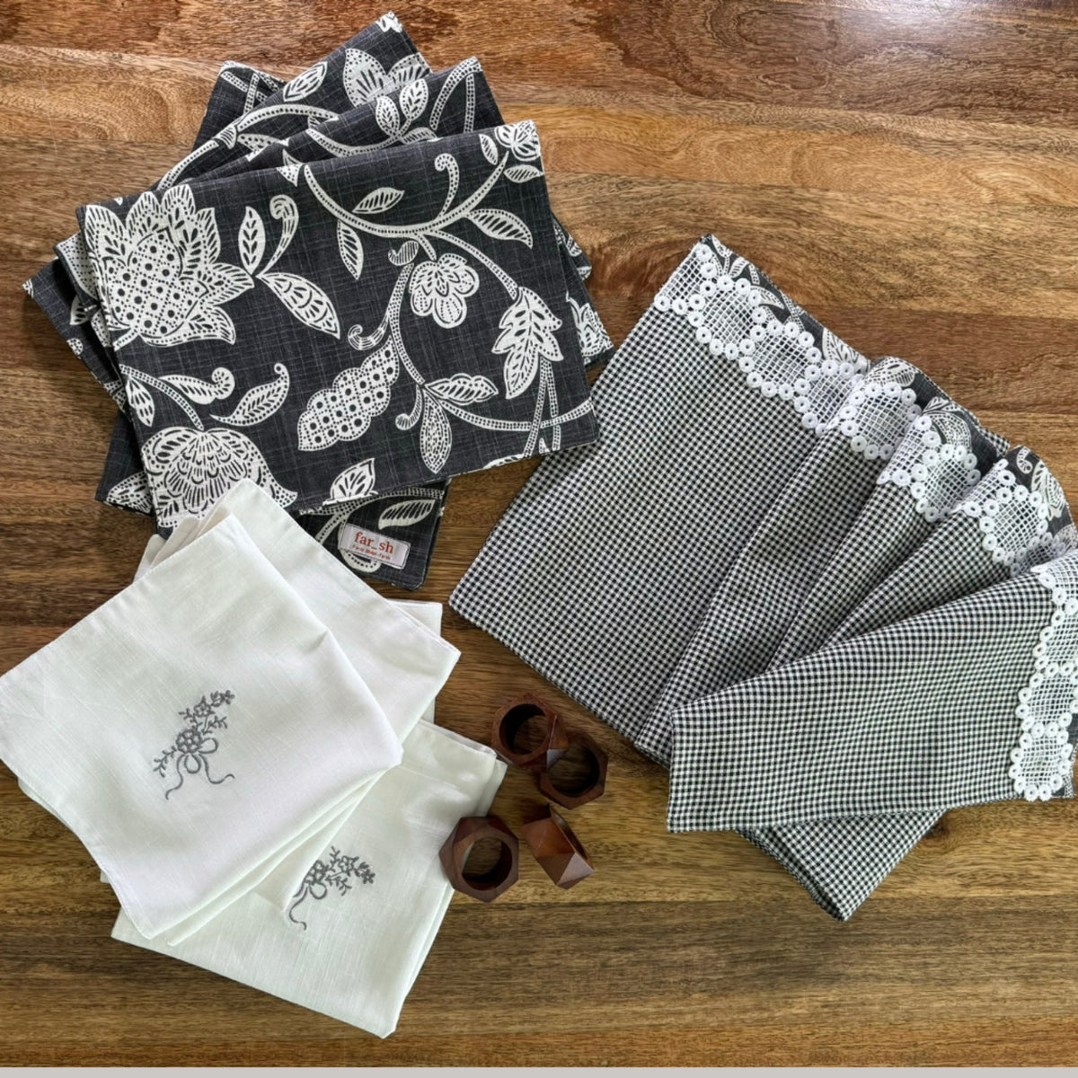 Printed  check table Decor set