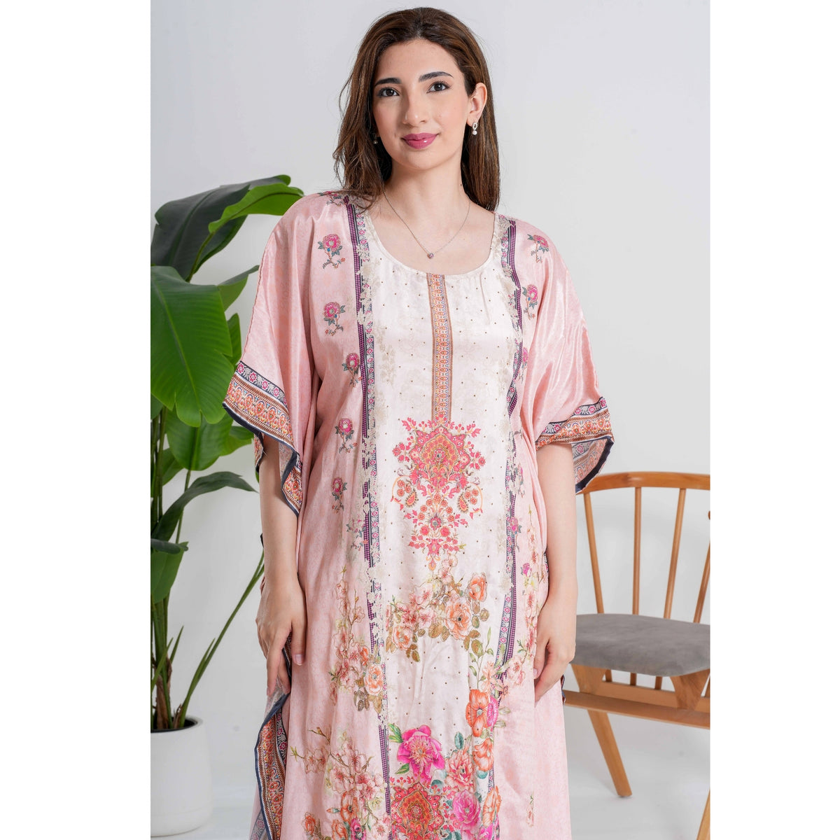 Peach 3pc Kaftan Pant Set