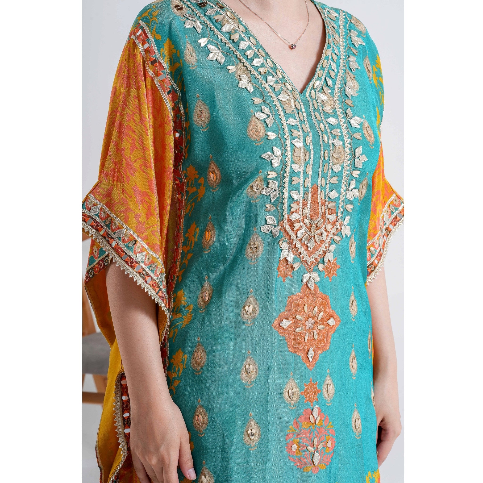 Teal 3-Piece Kaftan Set