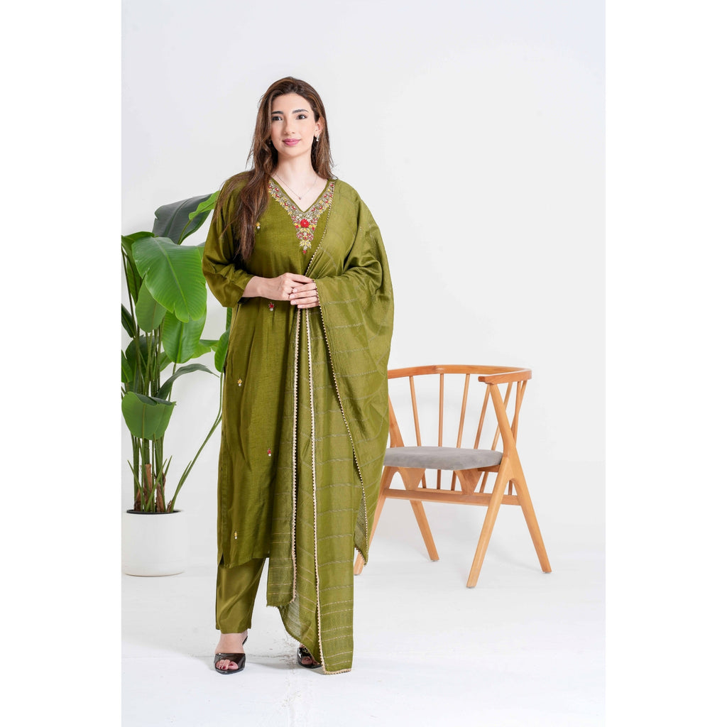 Olvina Olive Green 3pc Set