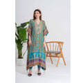 Multicolor Hand-Embroidered Kaftan Pant Set