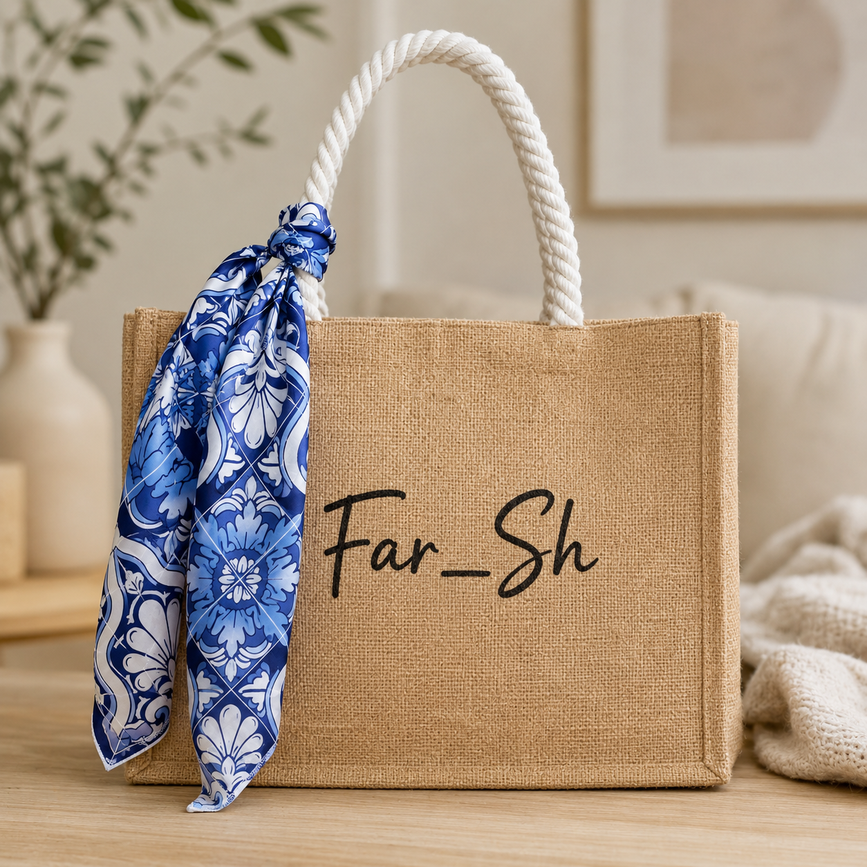 ButtonHeart Jute Tote