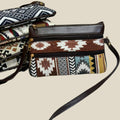 Handmade Tribal Woven Sling Bag – Ethnic Geometric Patterns with Faux Leather Trim