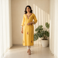 Yellow Woven Kurti