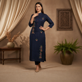 Navy Woven Kurti