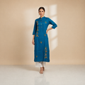 Deep Blue Woven Kurti