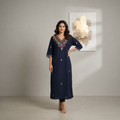 Navy Woven Kurti