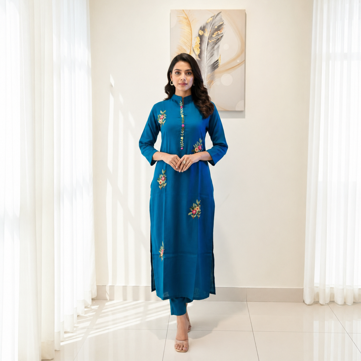 Best Seller - Blue Woven Kurti