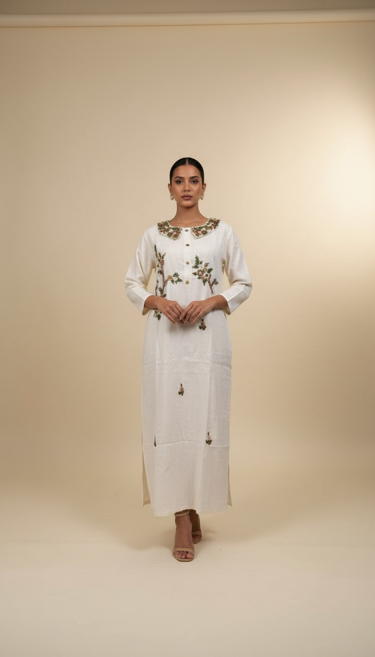Ivory woven Kurti