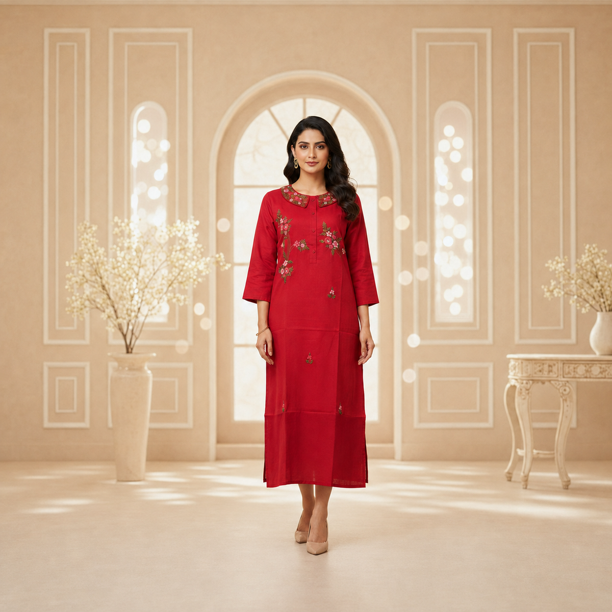 Fuchsia Woven Kurti