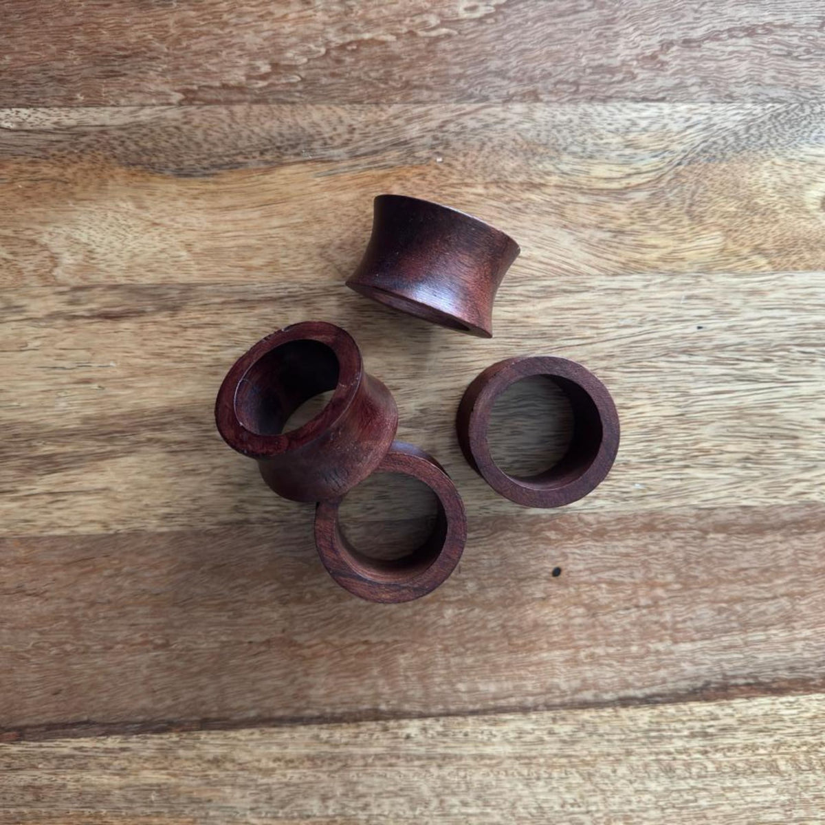 Handcrafted Flared Wooden Ring – Dark Brown Finish