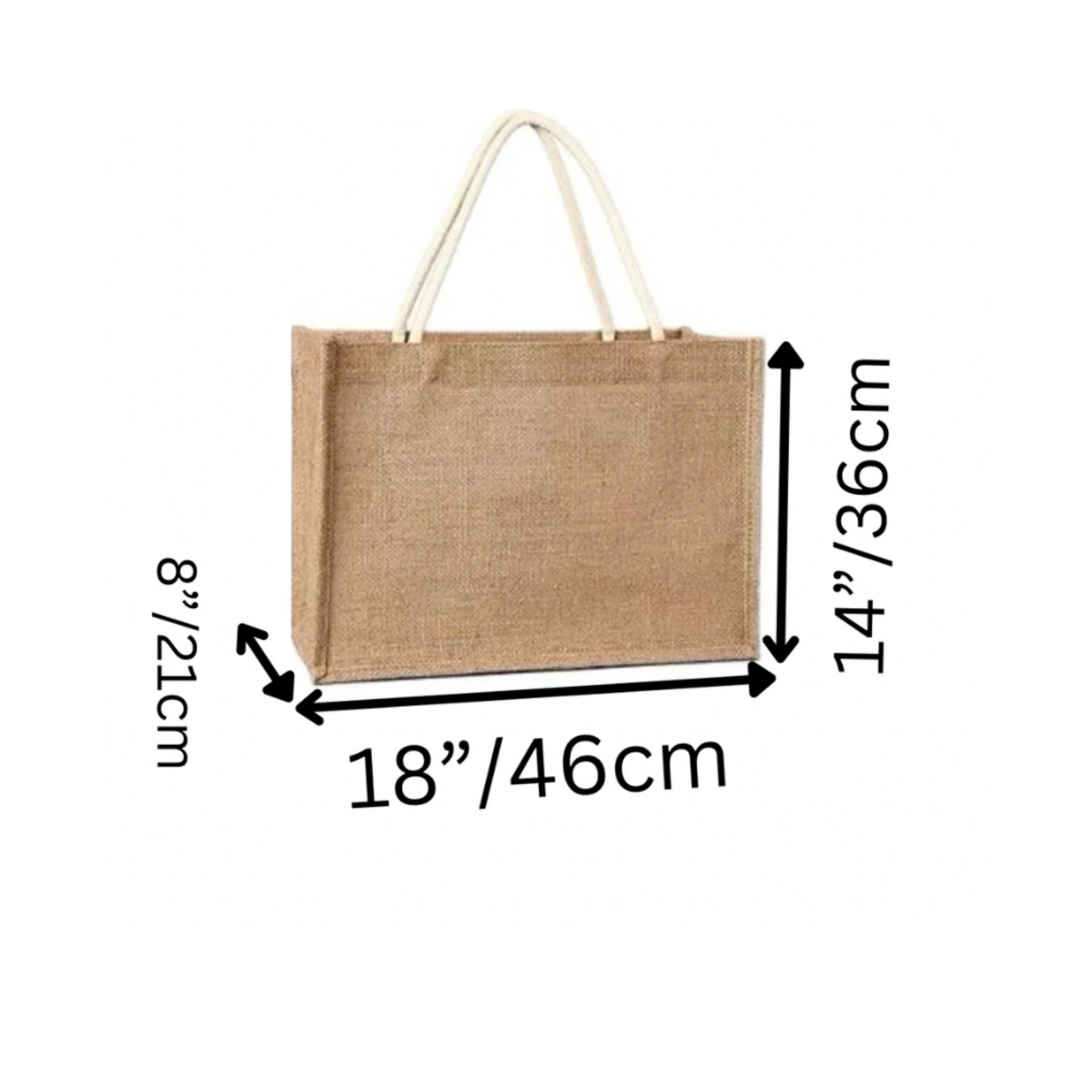 “mama SPIDER” Sustainable Jute Tote – Painted Web, Threaded Lace & Statement Text