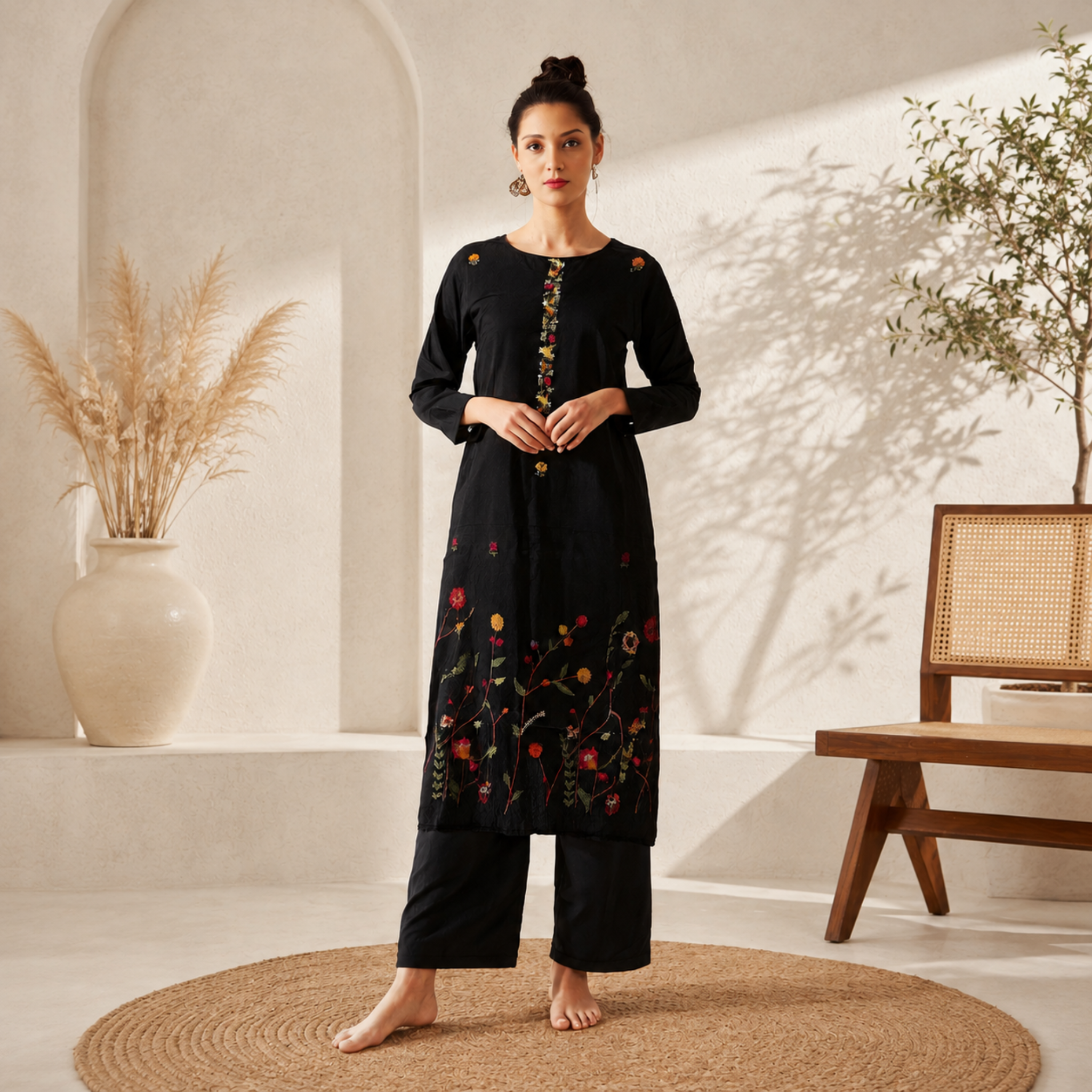 Best Seller - Black Woven Kurti